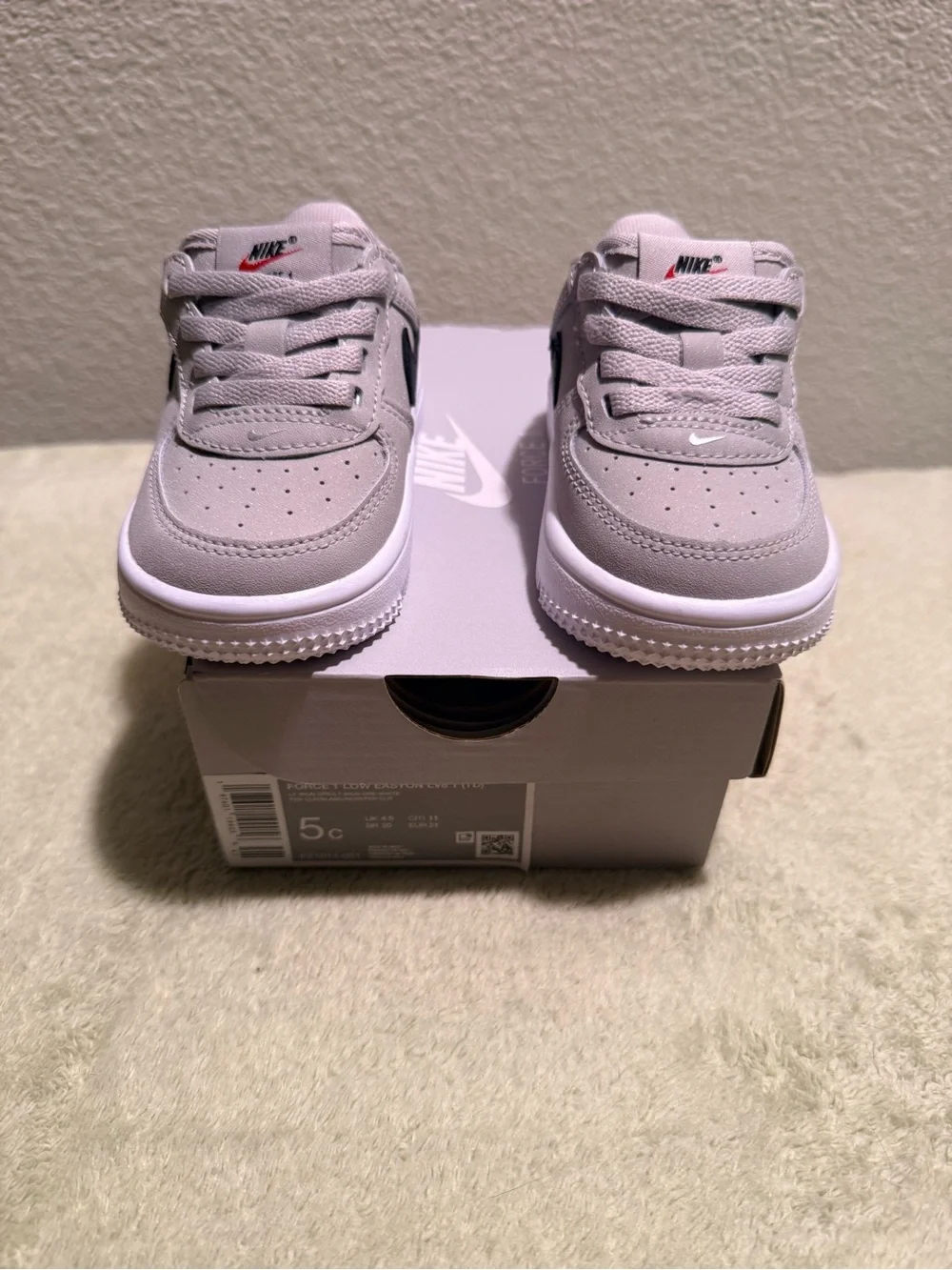 Nike Air Force 1 Low Easyon LV8 1 (TD) “Lt Iron Ore-White” Size 5C NWB #95